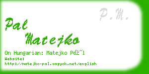 pal matejko business card